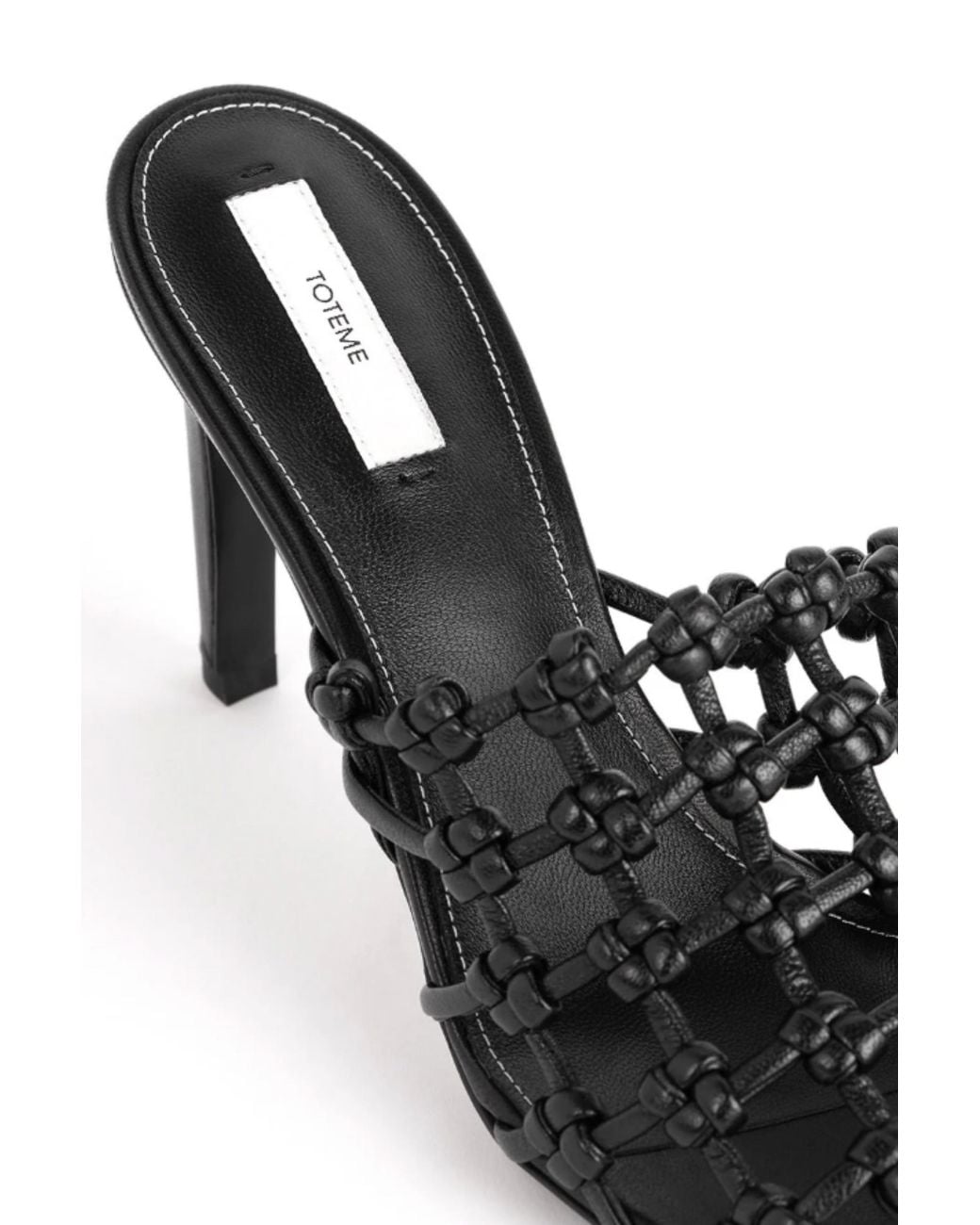 Totême White 85 Braided Sandal Leather