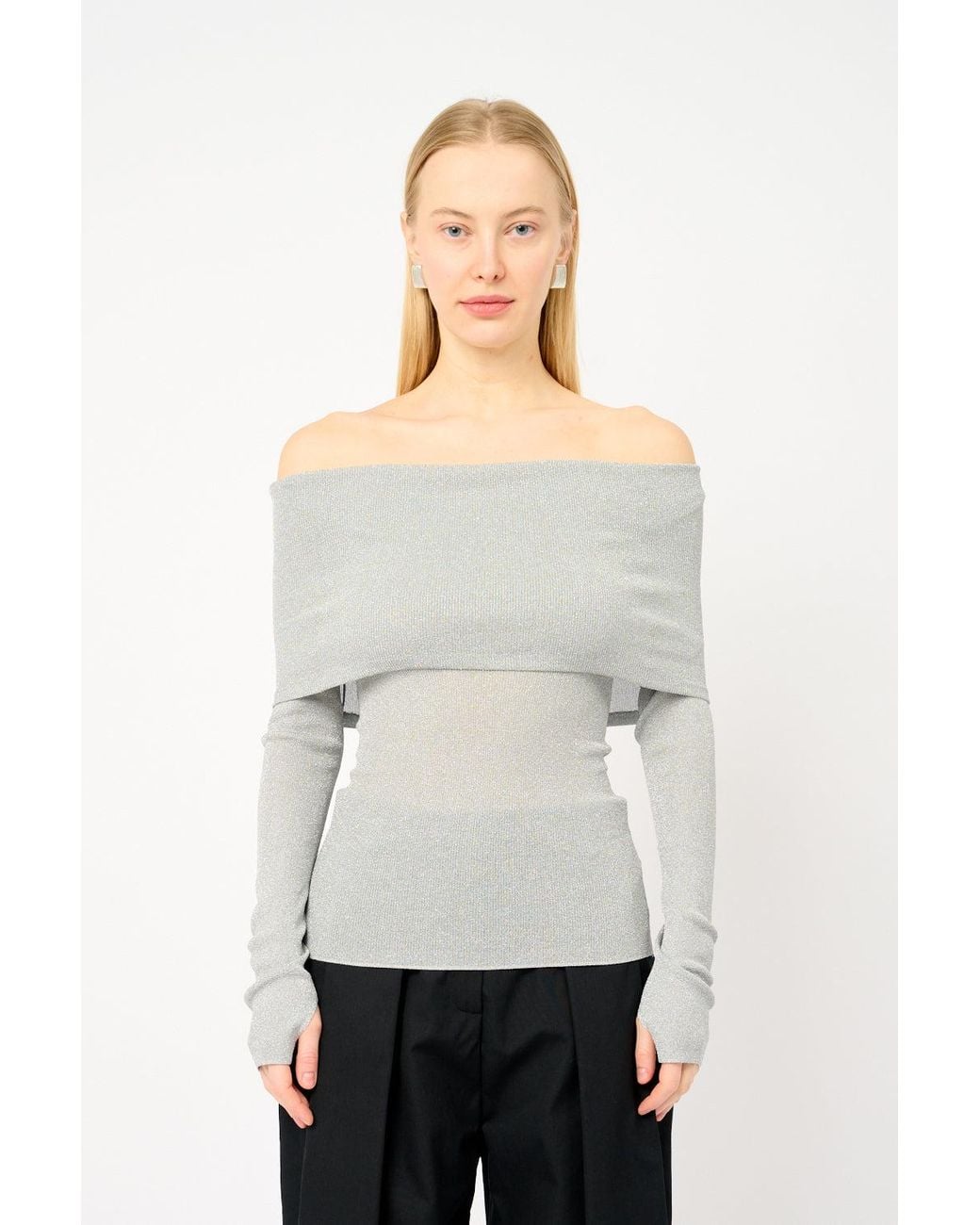 Galvan White Corte Off-Shoulder Top