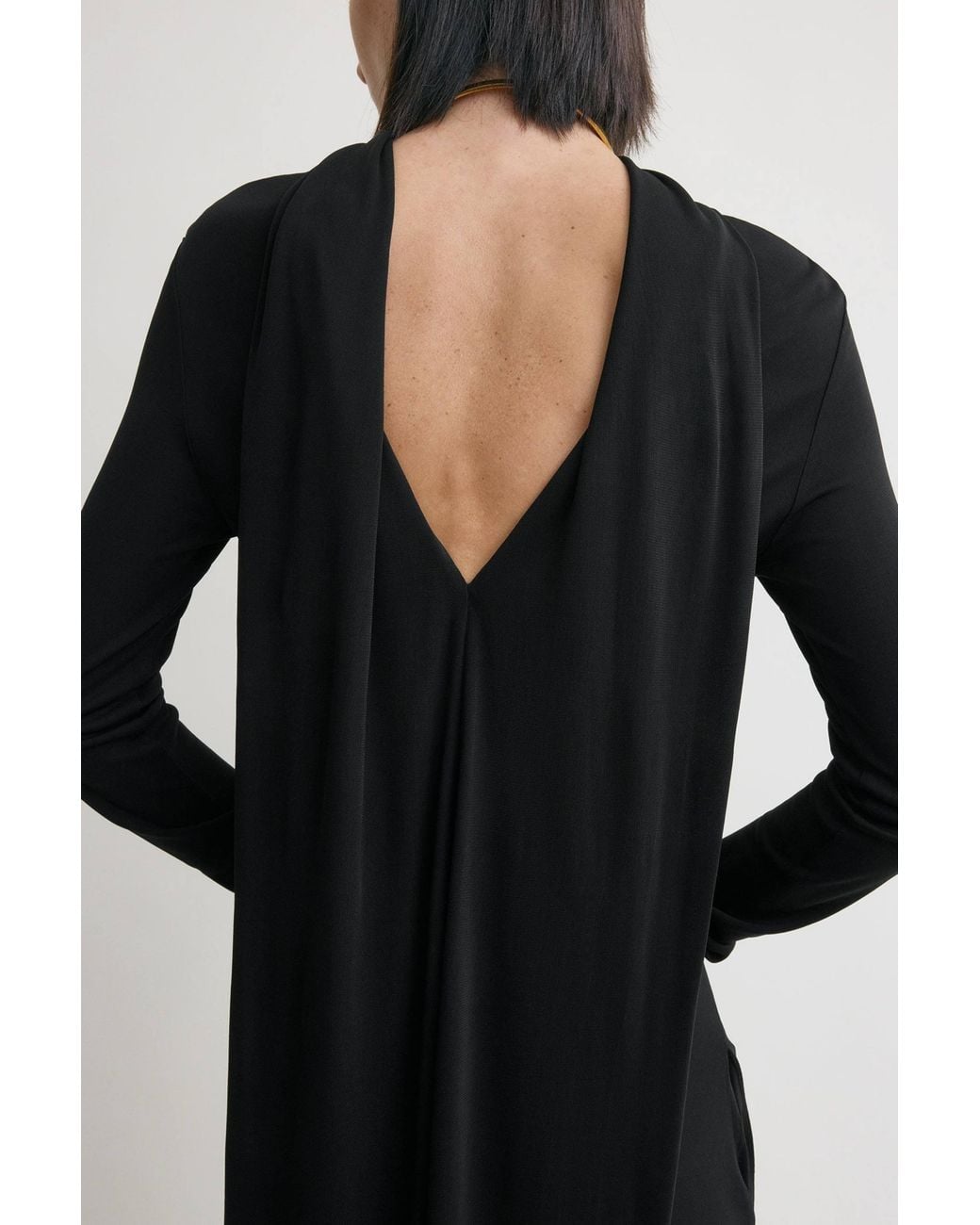 Totême Black Cocoon Cape Dress