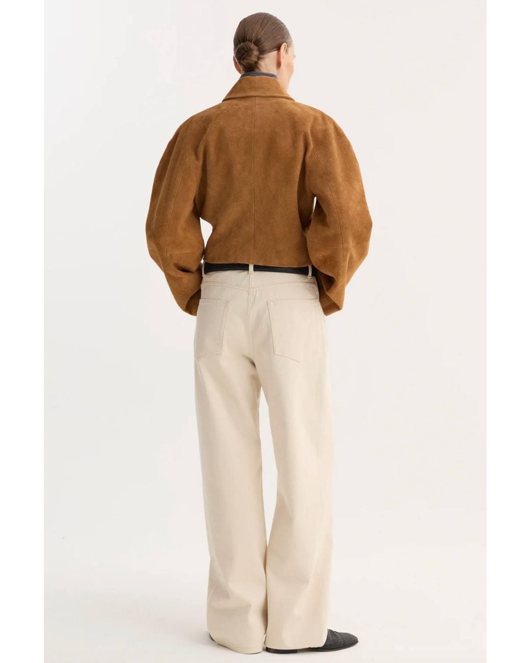 Rohe Brown Rounded Textured Suede Jacket