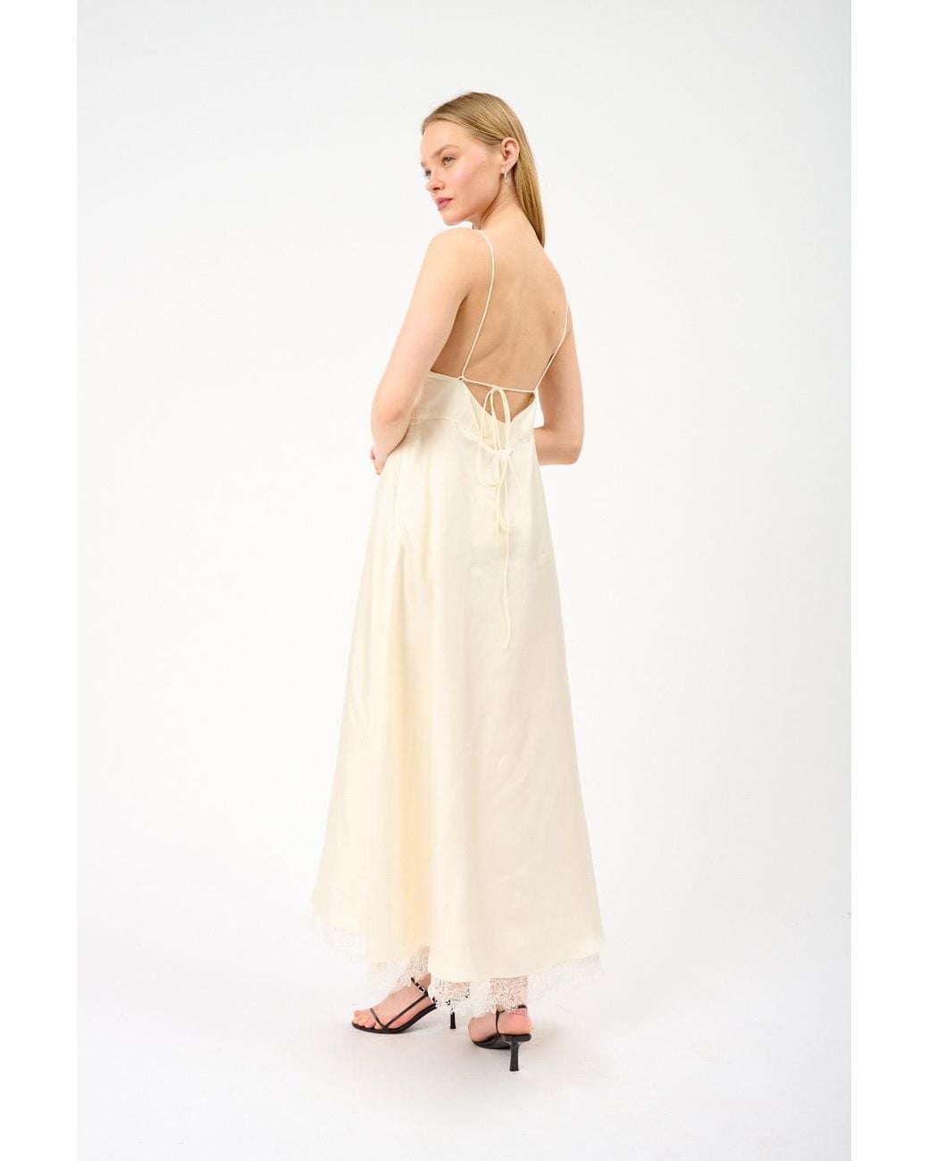 Rohe White Bustier Silk Lace Dress