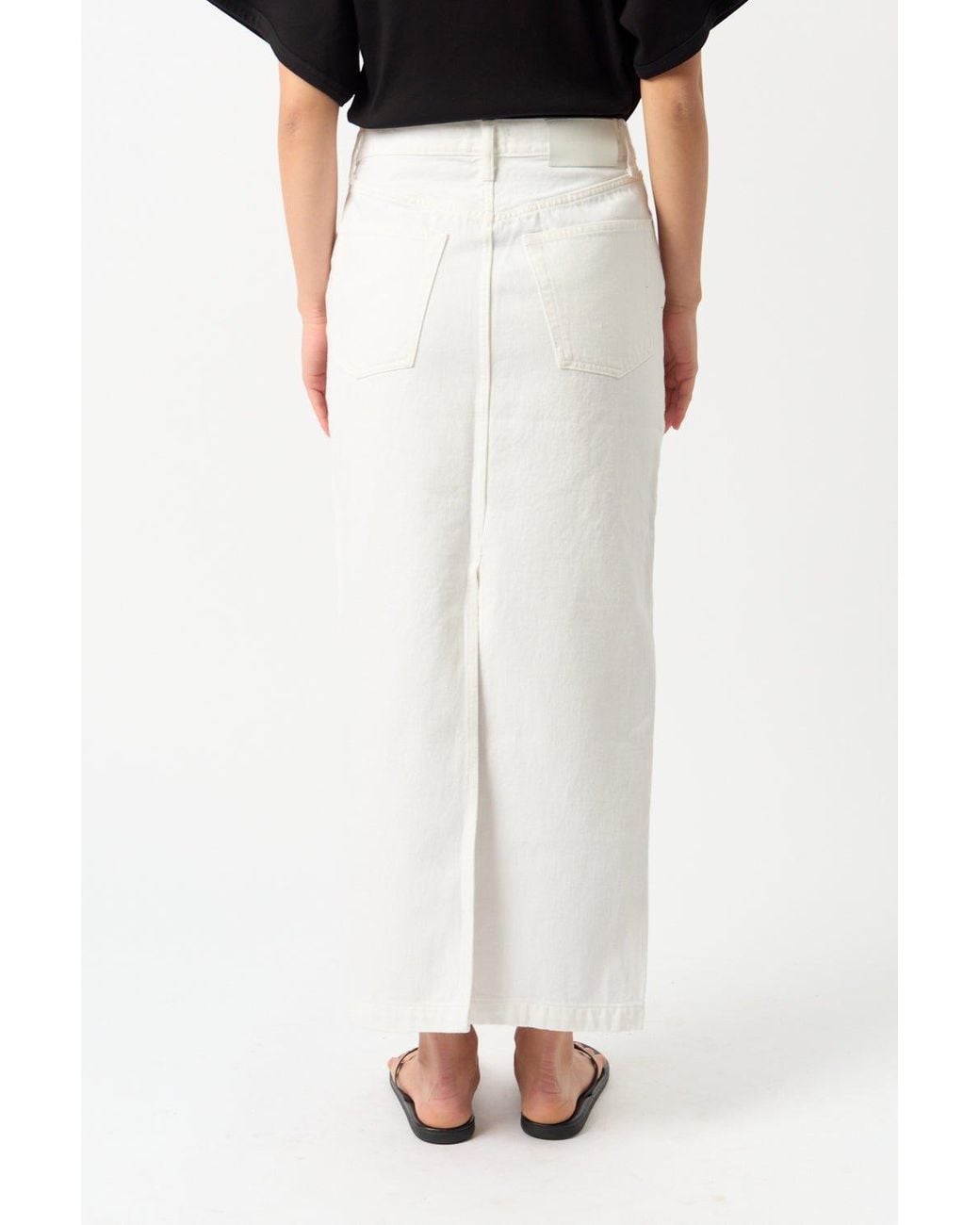 Wardrobe NYC Black Denim Column Skirt
