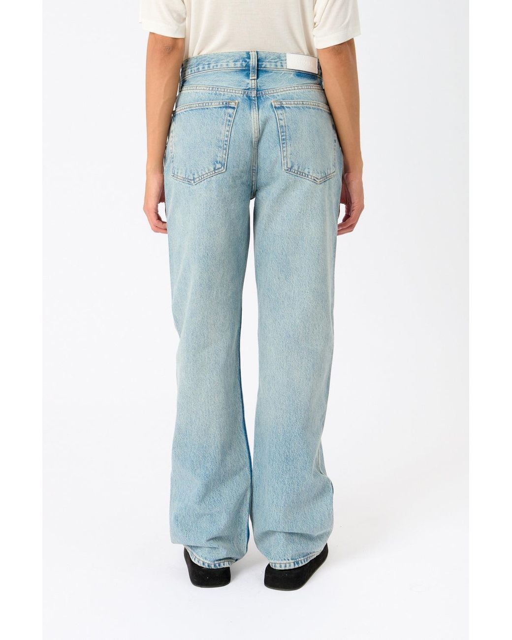 Re/done Blue 90's High Rise Loose Jeans