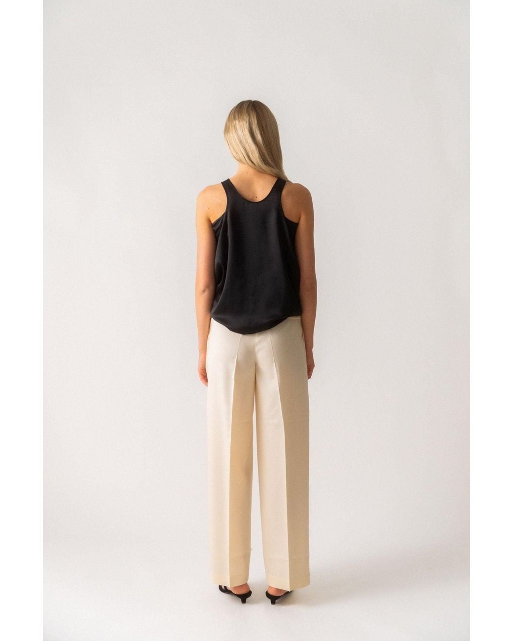 Totême Black Satin Drop Top