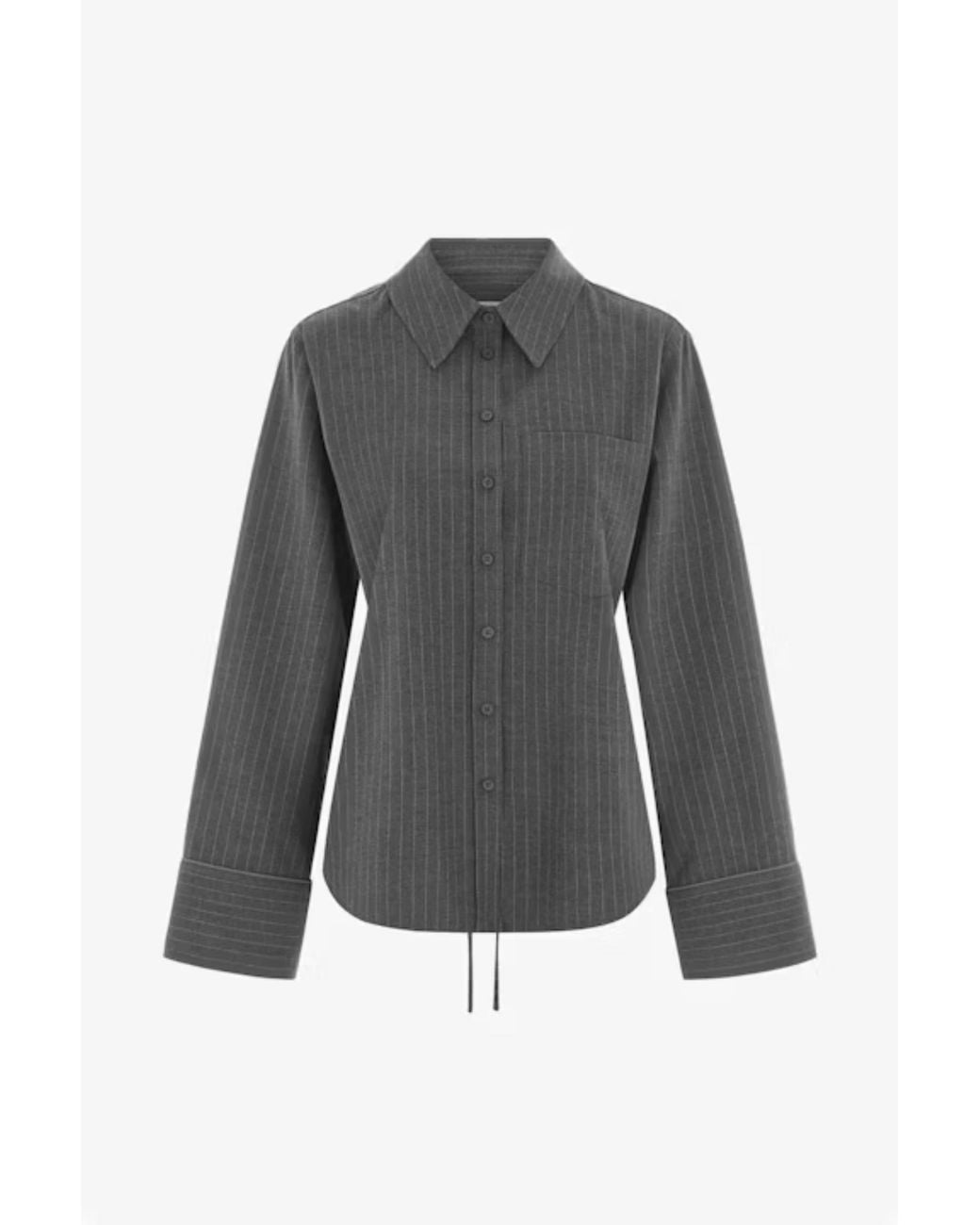 ALIGNE Gray Lb Bronte Pinstripe Shirt