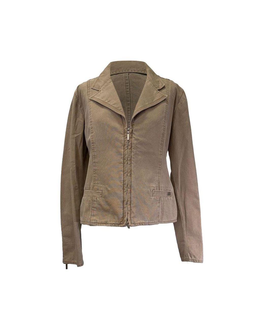 Chanel Brown Zip-Up Denim Jacket