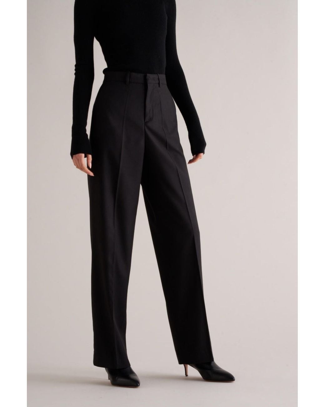 MARCÉLA LONDON Black Kenza Wool Silk Trousers