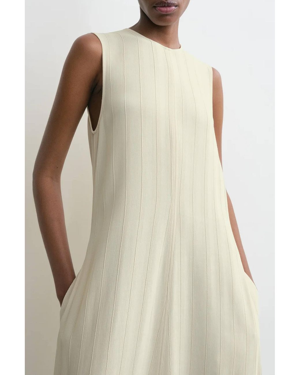Totême White Woven Stripe Dress