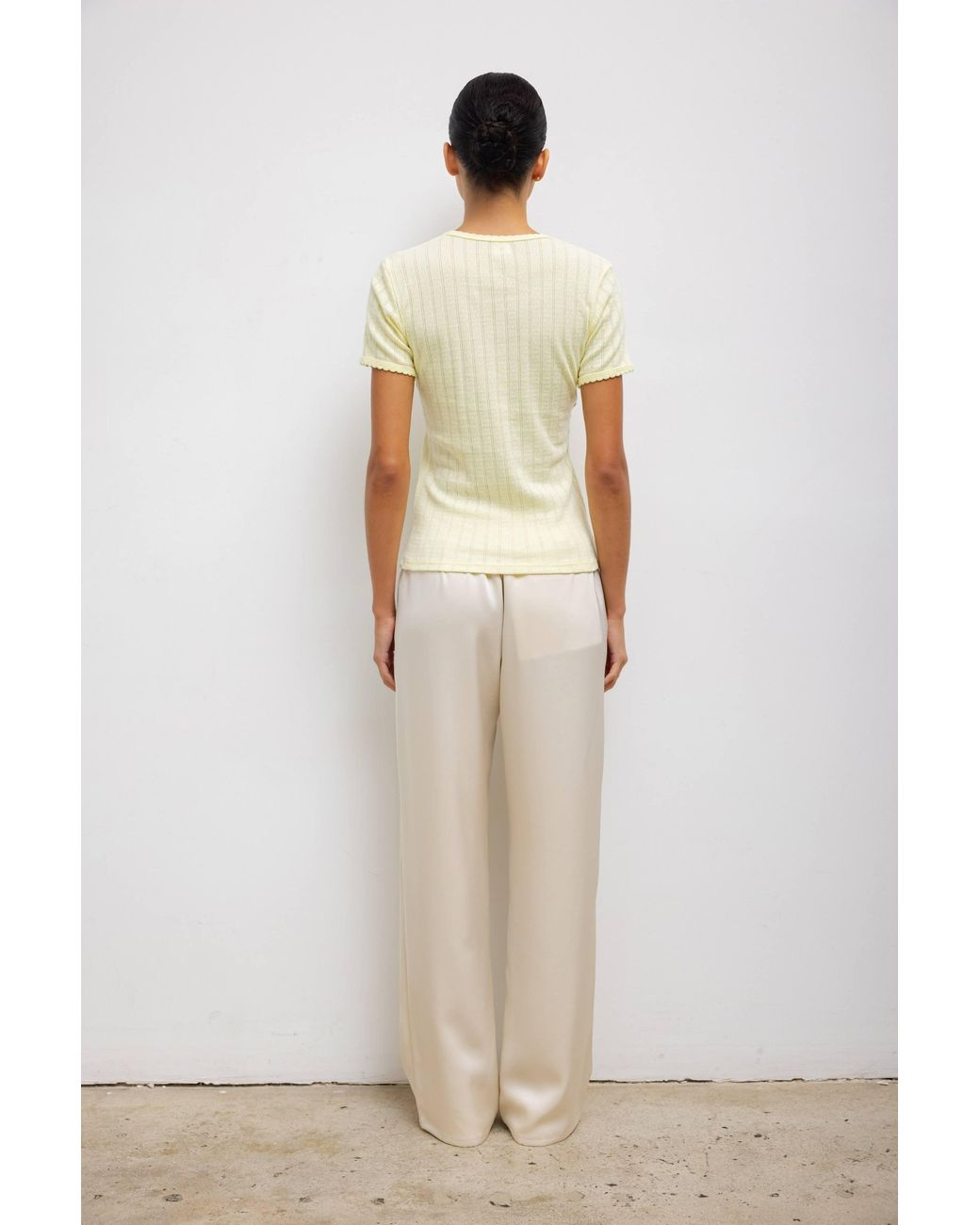 Leset Natural Pointelle Slim Fit Tee
