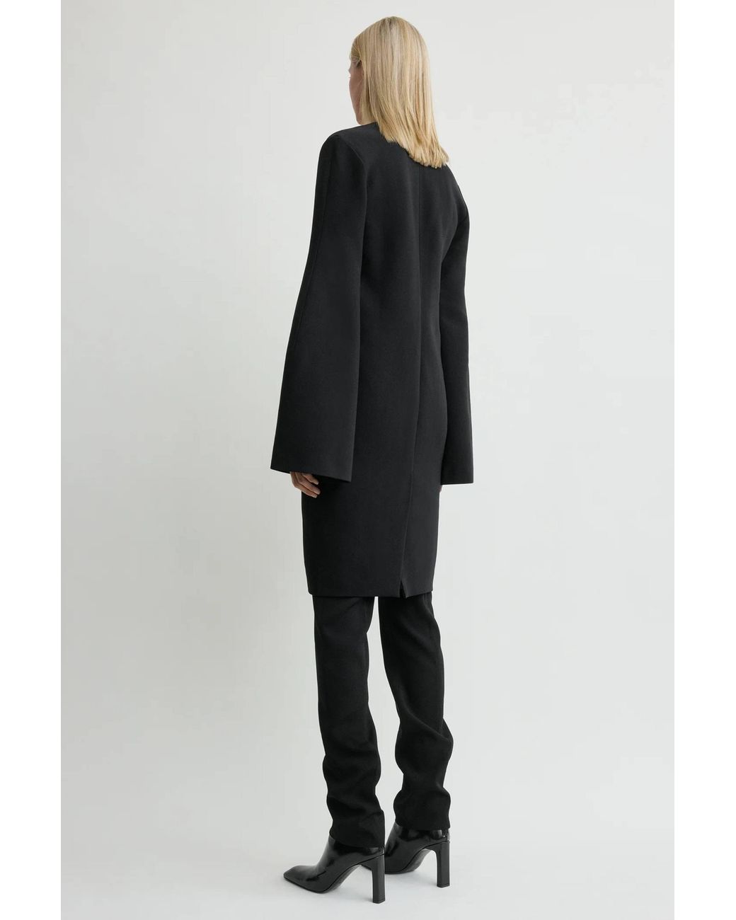 Totême Black Short Bell-Sleeve Dress