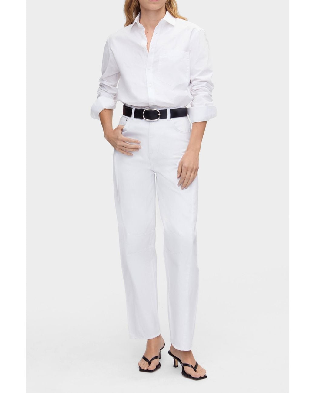 ALIGNE White Tommy Barrel Leg Jeans