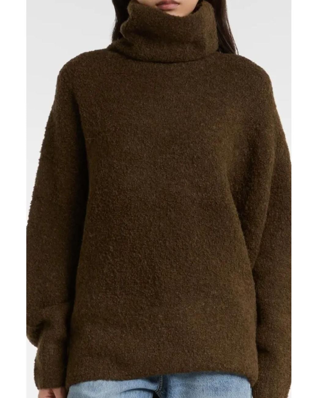 Totême Brown Boucle Turtleneck Pepper