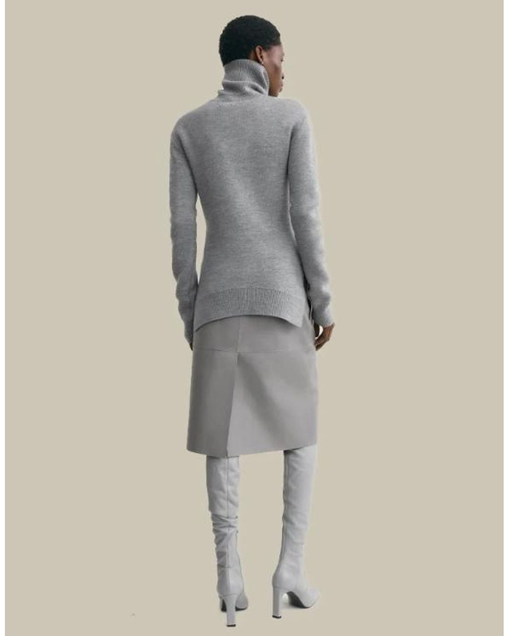 Totême  Gray High-Neck Double Knit
