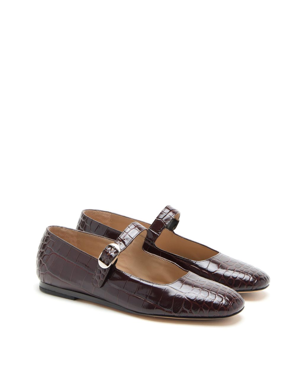Le Monde Beryl Brown Croc-Effect Mary-Jane