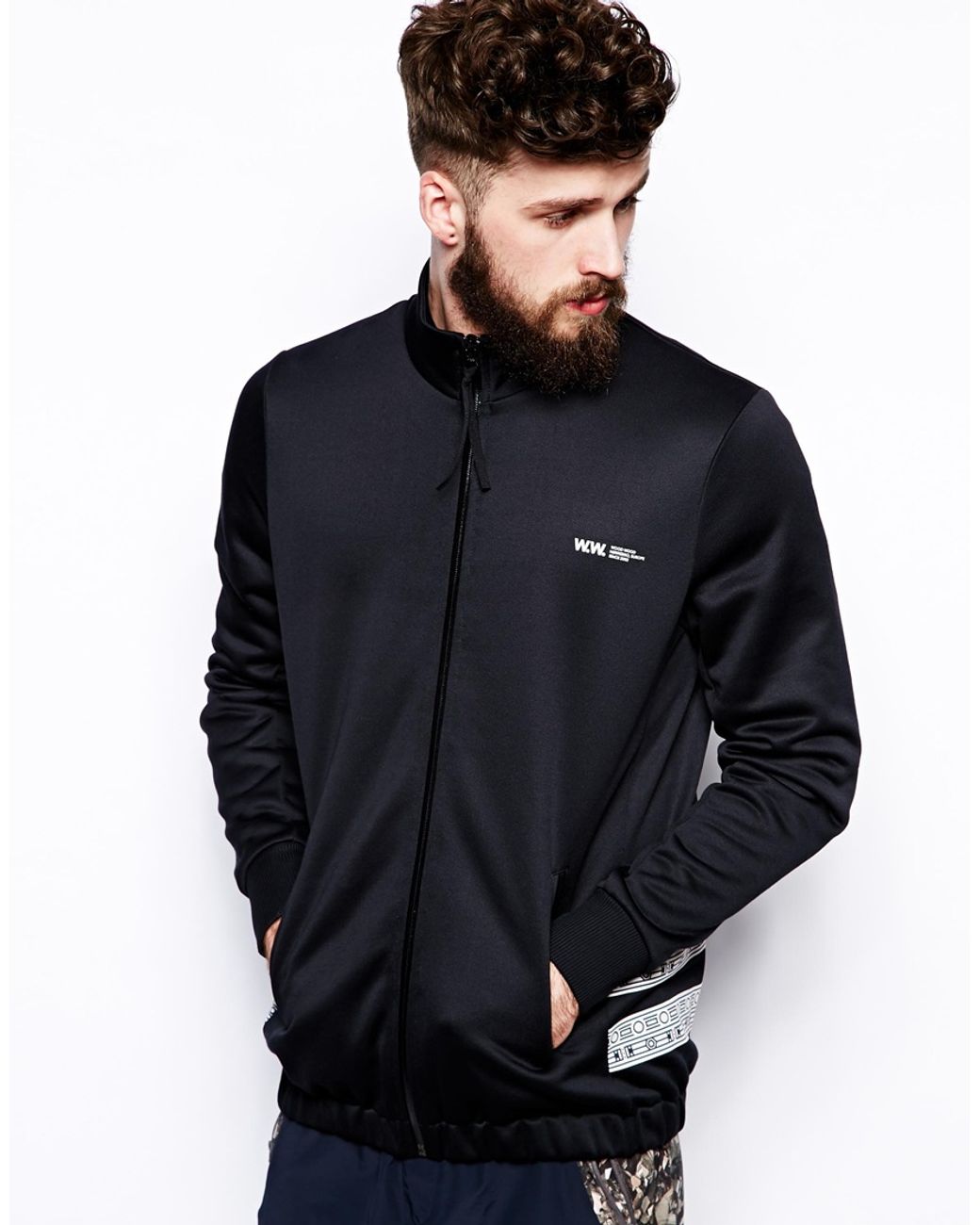 WOOD WOOD Sinclair Tracksuit Top in Black for Men | Lyst
