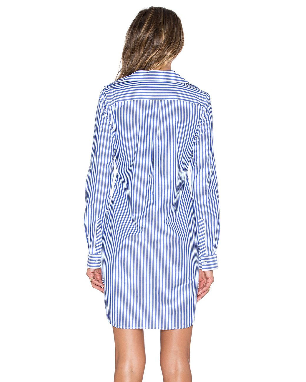 Nicholas Tie Front Shirt Dress in Blue | Lyst