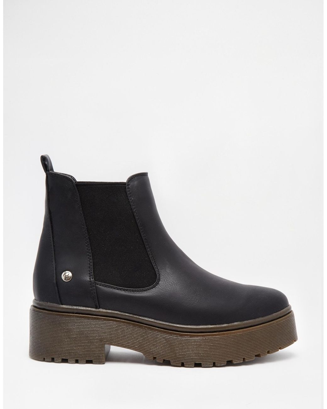 Blink Black Chunky Gum Sole Chelsea Boots | Lyst Canada