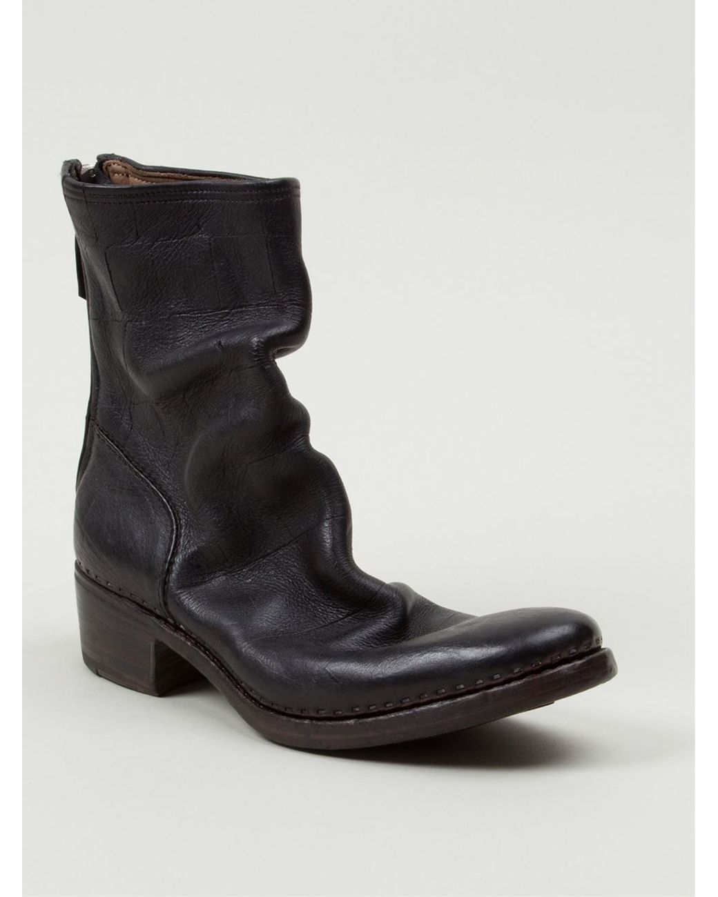Premiata Distressed Slouchy Boots in Black for Men Lyst