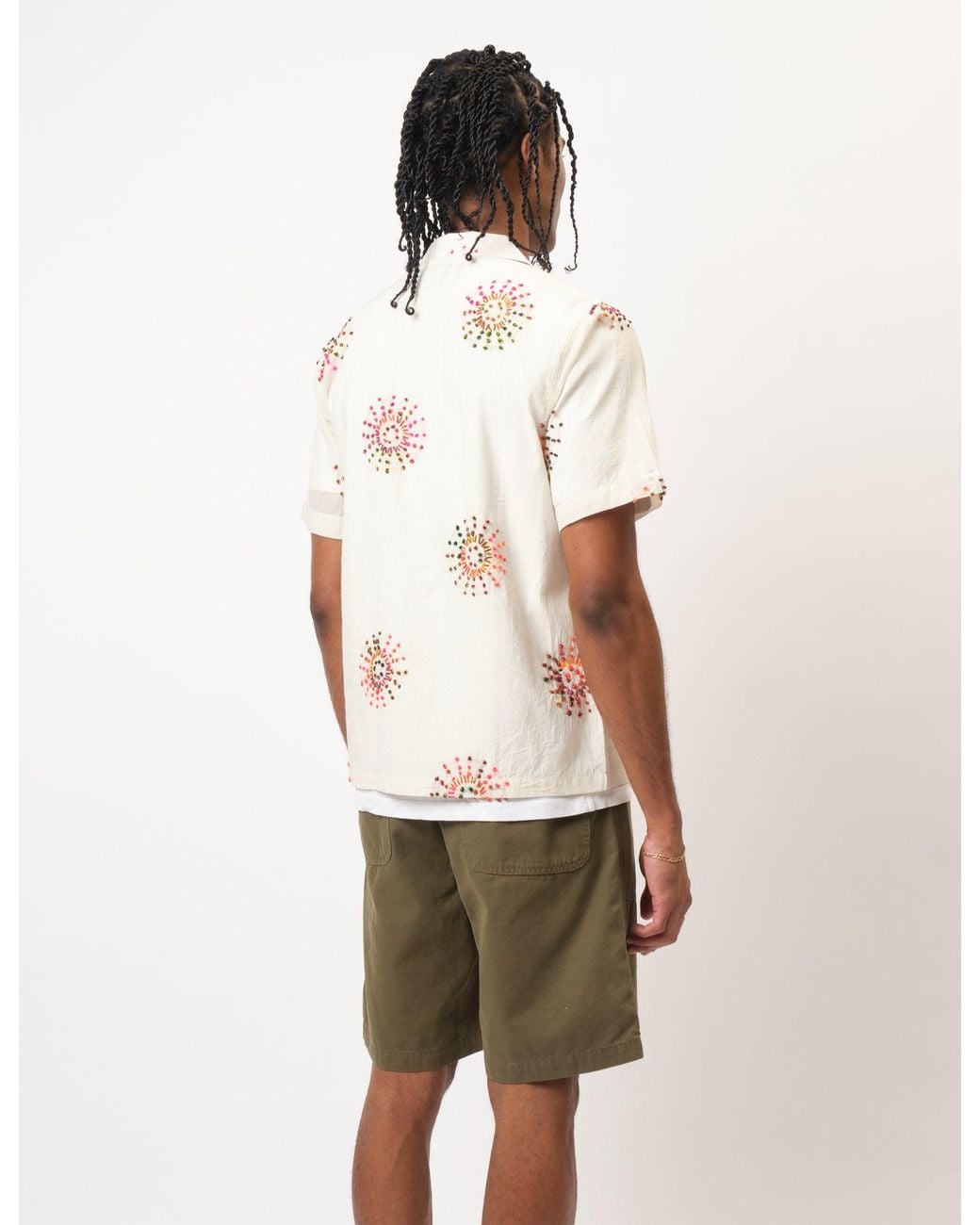 BHODE White Knot Sun Hand Embroidered Shirt for men