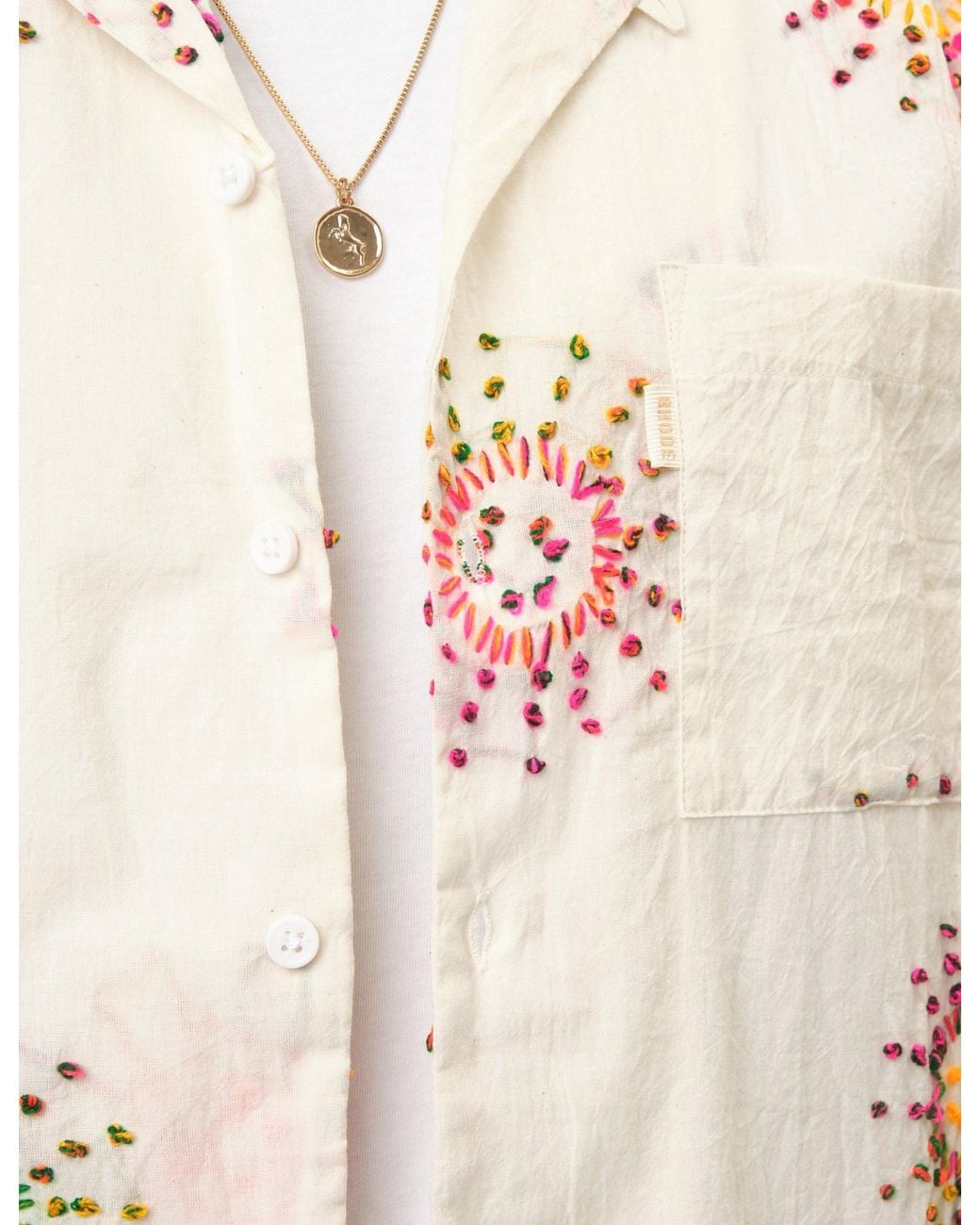 BHODE White Knot Sun Hand Embroidered Shirt for men