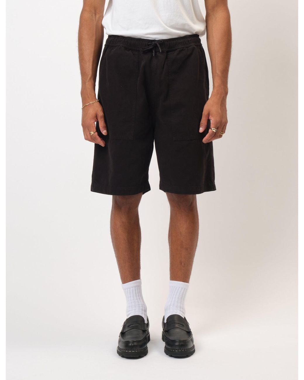 BHODE Black Fatigue Shorts (Duck Canvas) for men