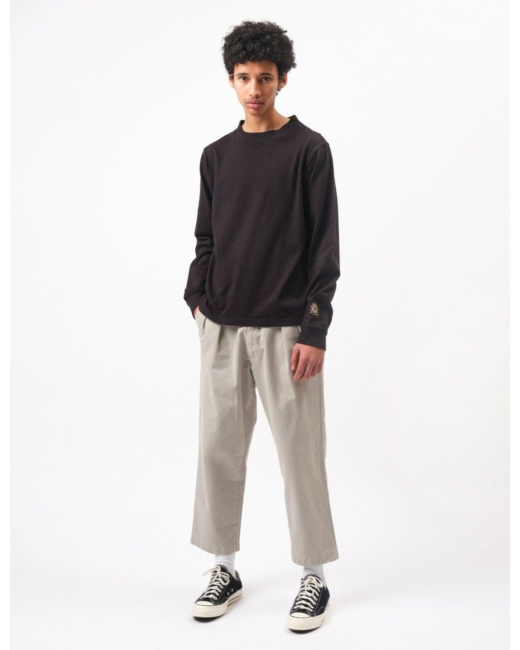 BHODE Black Turtle Neck Long Sleeve Jersey 300Gsm for men
