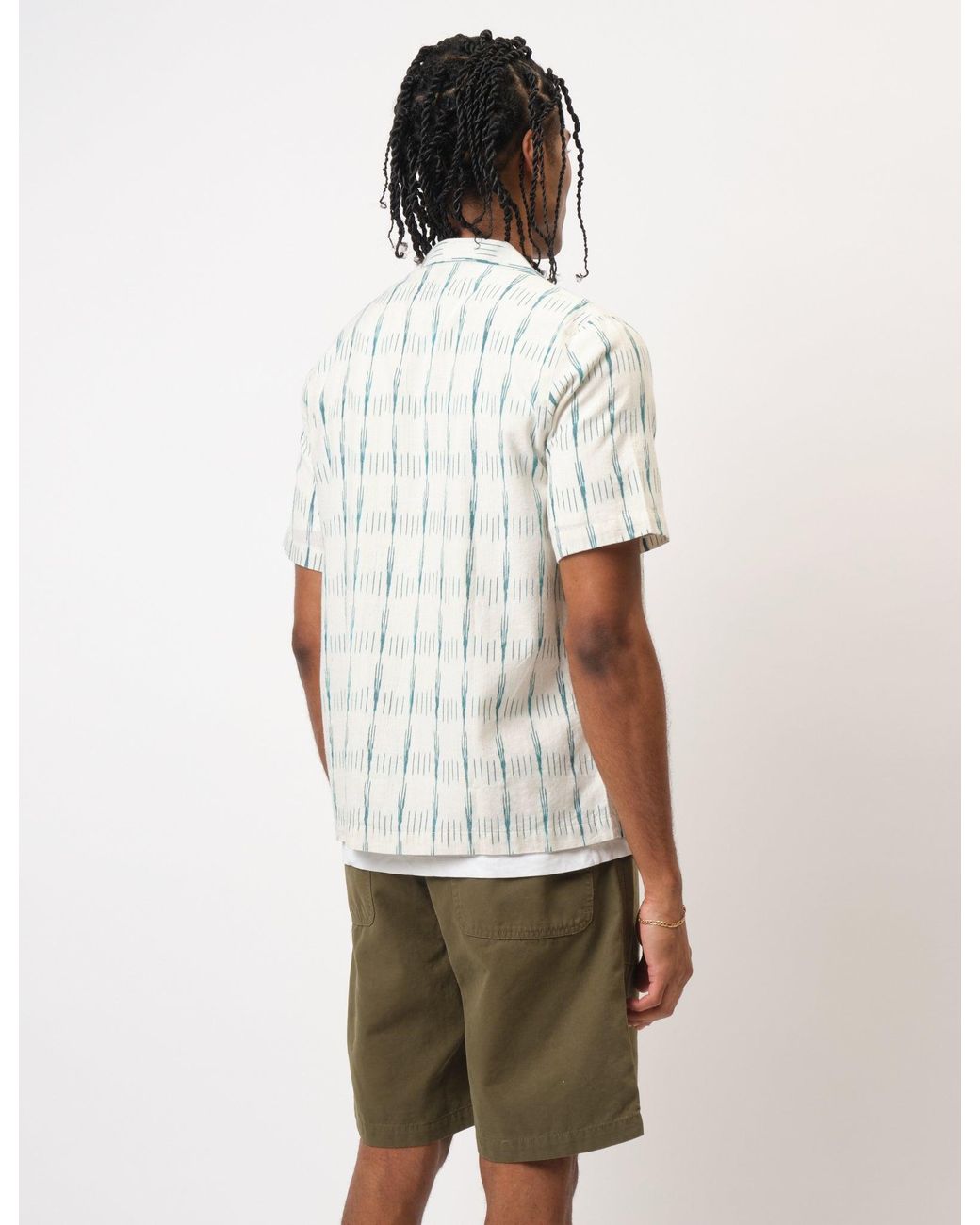 BHODE Natural Ikat Short Sleeve Shirt (Hand Loom) for men