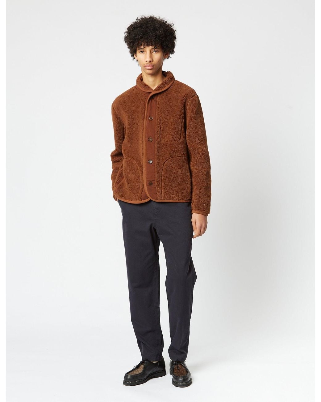 BHODE Brown Everyday Pant Italian Cotton (Relaxed, Straight) for men