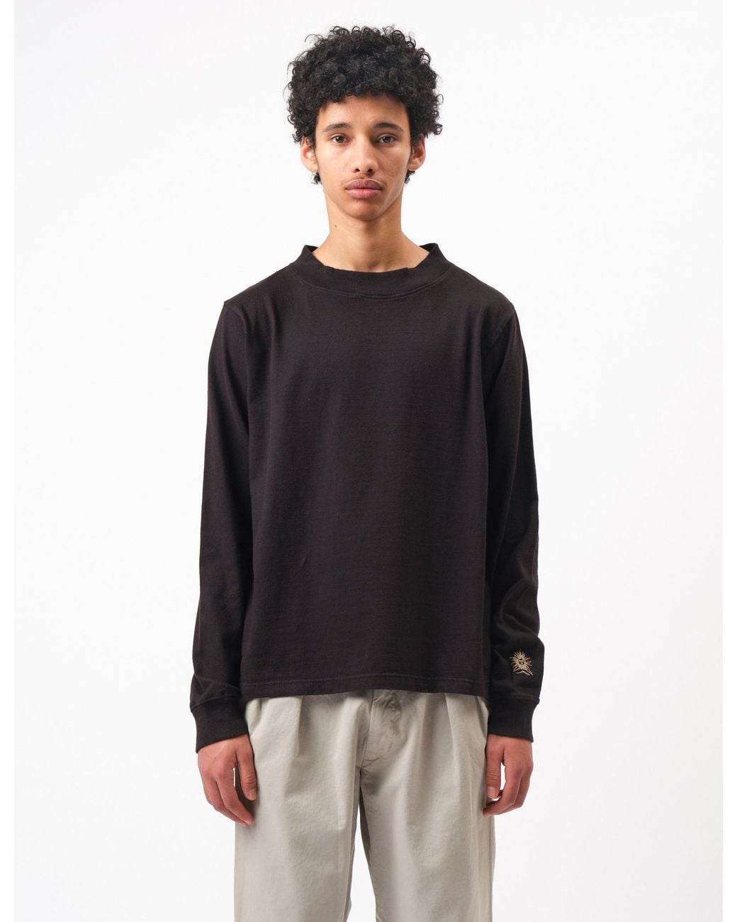 BHODE Black Turtle Neck Long Sleeve Jersey 300Gsm for men