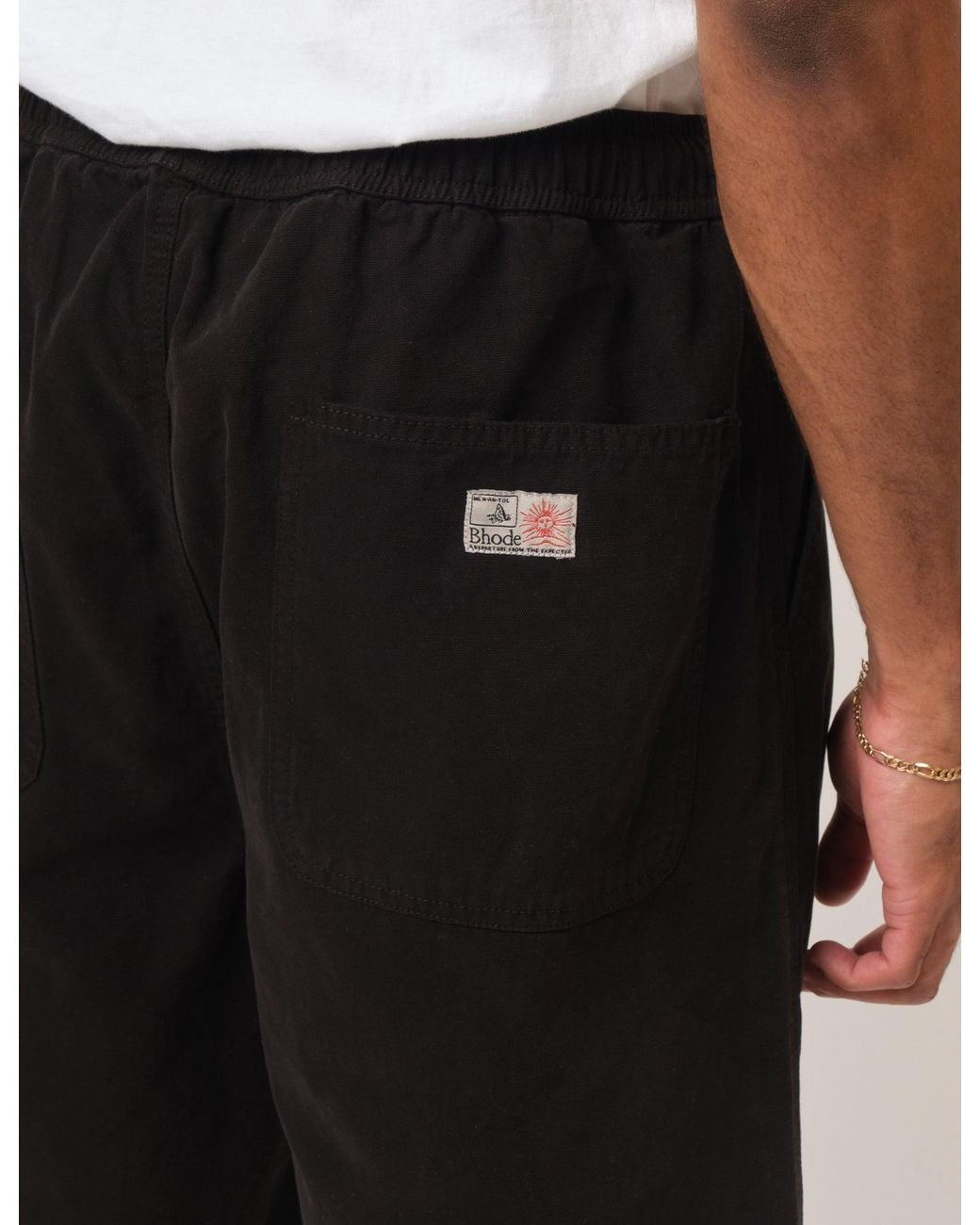 BHODE Black Fatigue Shorts (Duck Canvas) for men