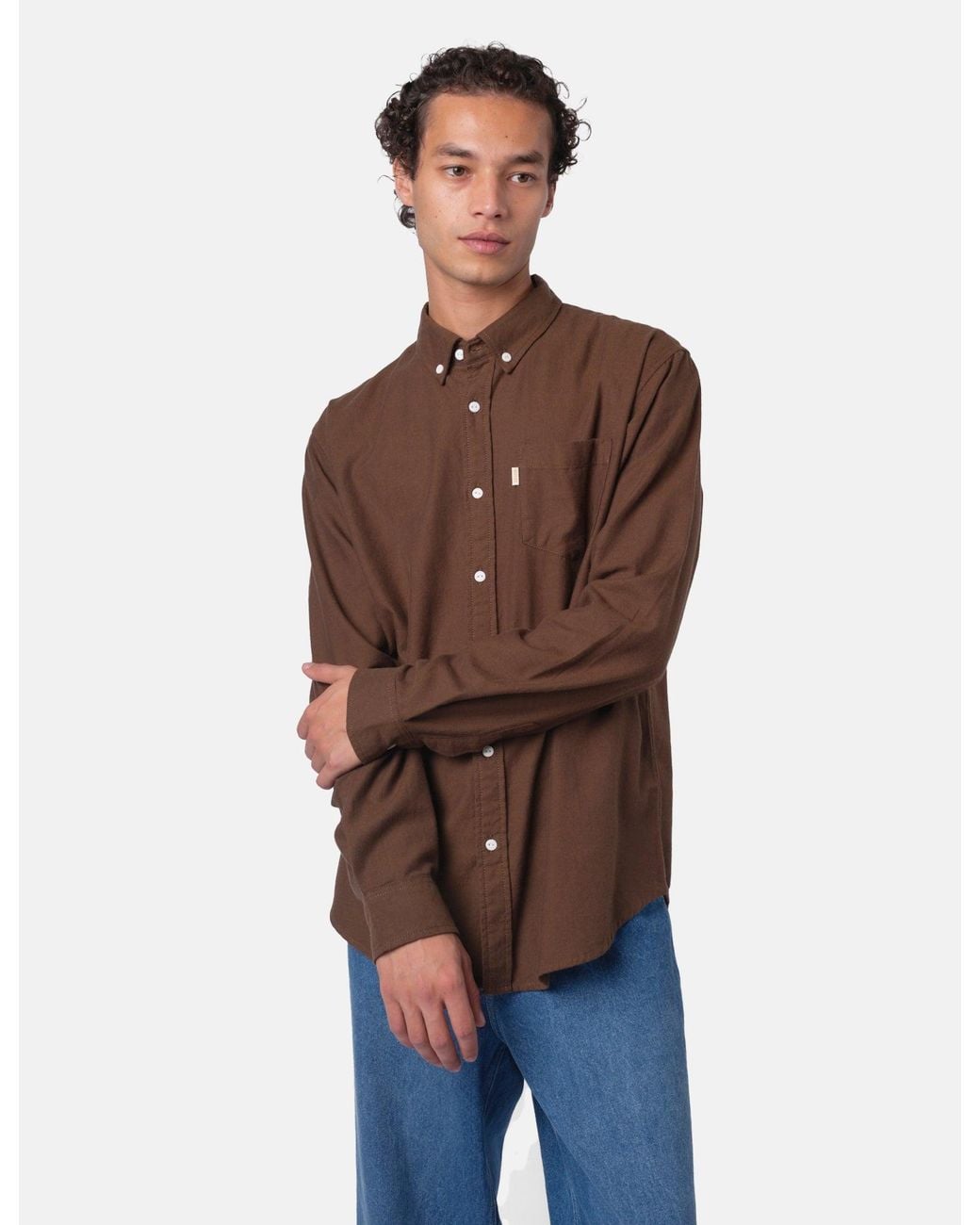 BHODE Brown Flannel Button Down Shirt for men