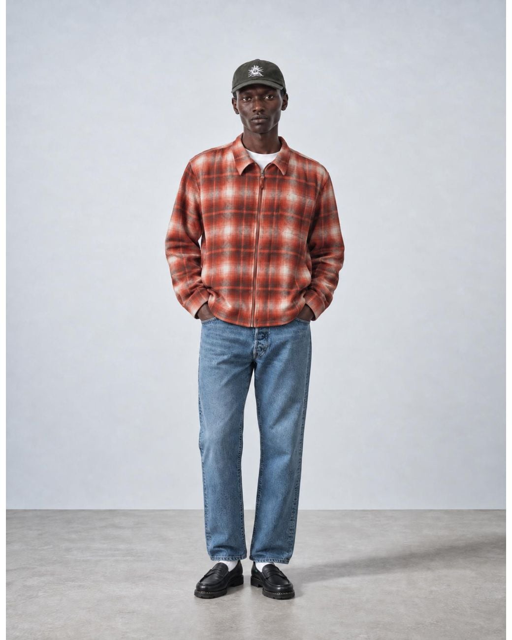 BHODE Multicolor Zip Shirt Shadow Check for men