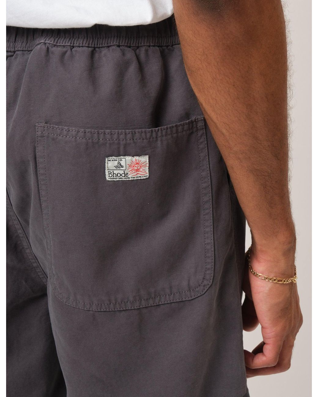 BHODE Gray Fatigue Shorts (Duck Canvas) for men