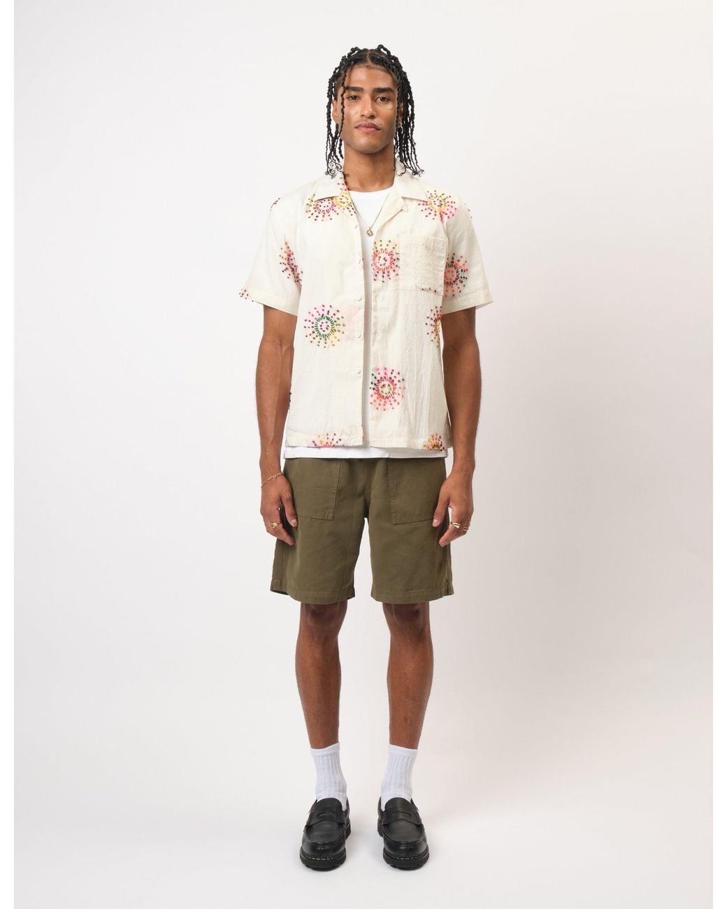 BHODE White Knot Sun Hand Embroidered Shirt for men