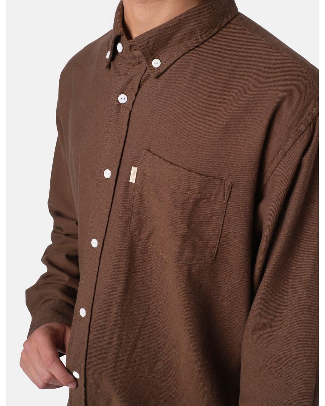 BHODE Brown Flannel Button Down Shirt for men