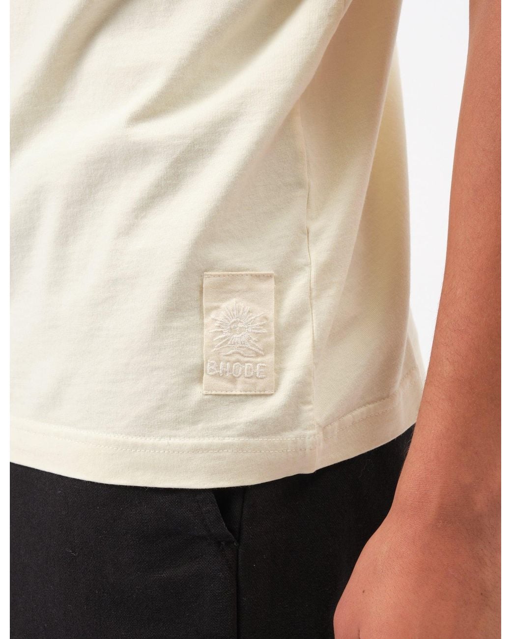 BHODE White Stray Dogs Pigment Dyed T-Shirt for men