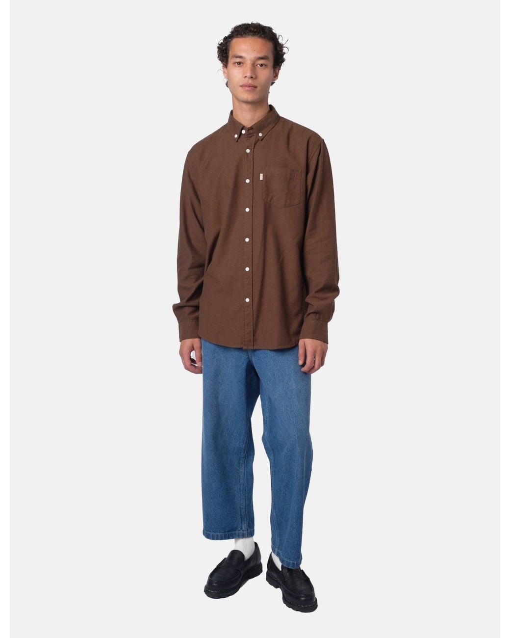 BHODE Brown Flannel Button Down Shirt for men