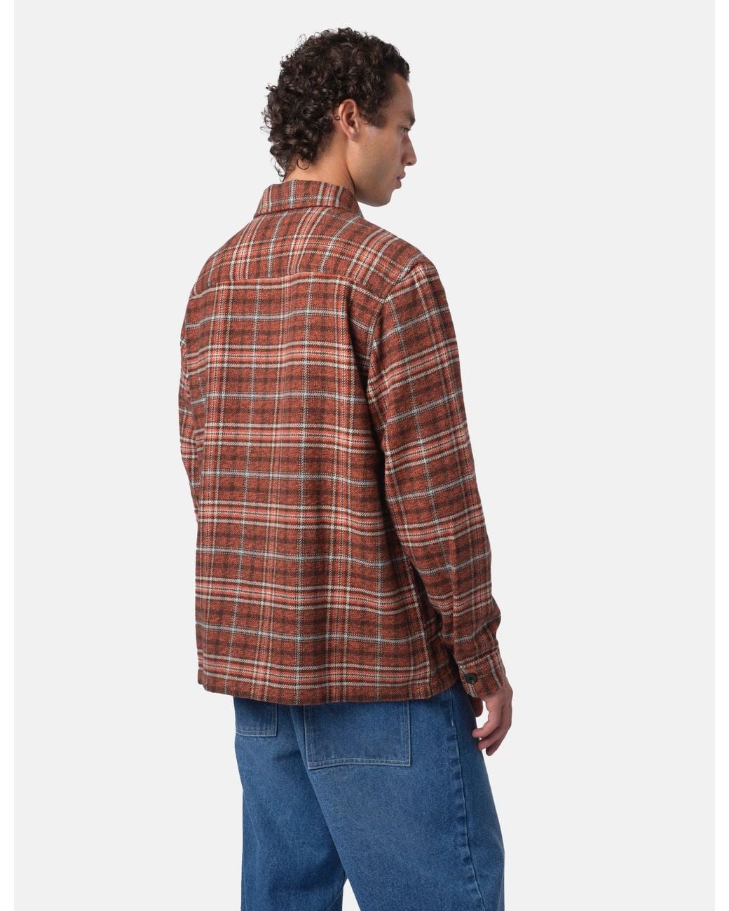 BHODE Red Zennor Check Over Shirt (Flannel) for men
