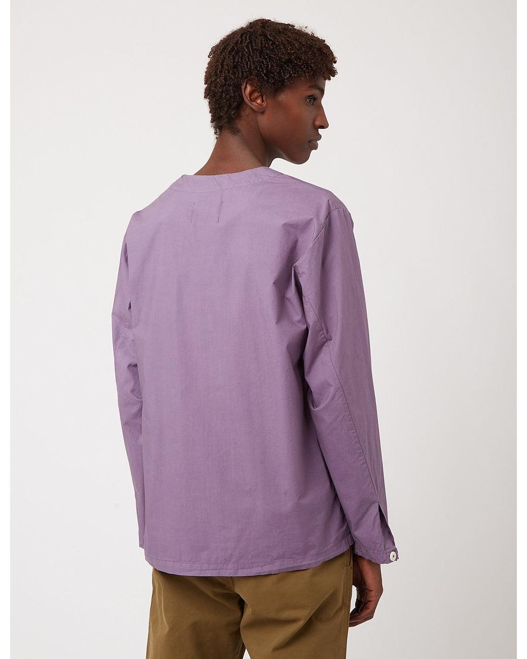 BHODE Purple Railroad Shirt (Italian Poplin) for men