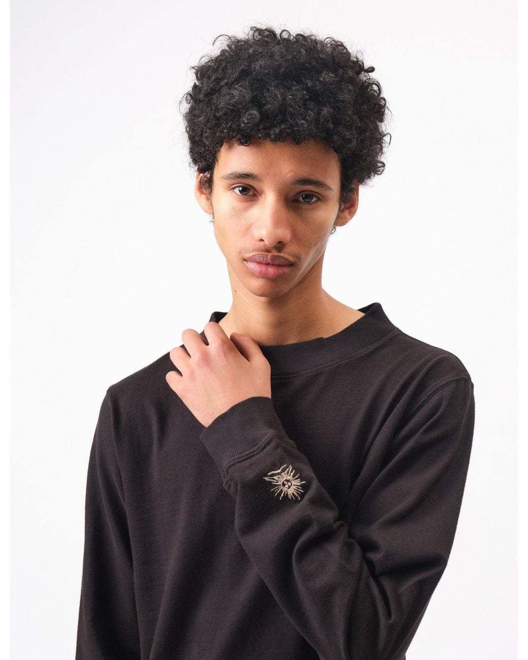 BHODE Black Turtle Neck Long Sleeve Jersey 300Gsm for men
