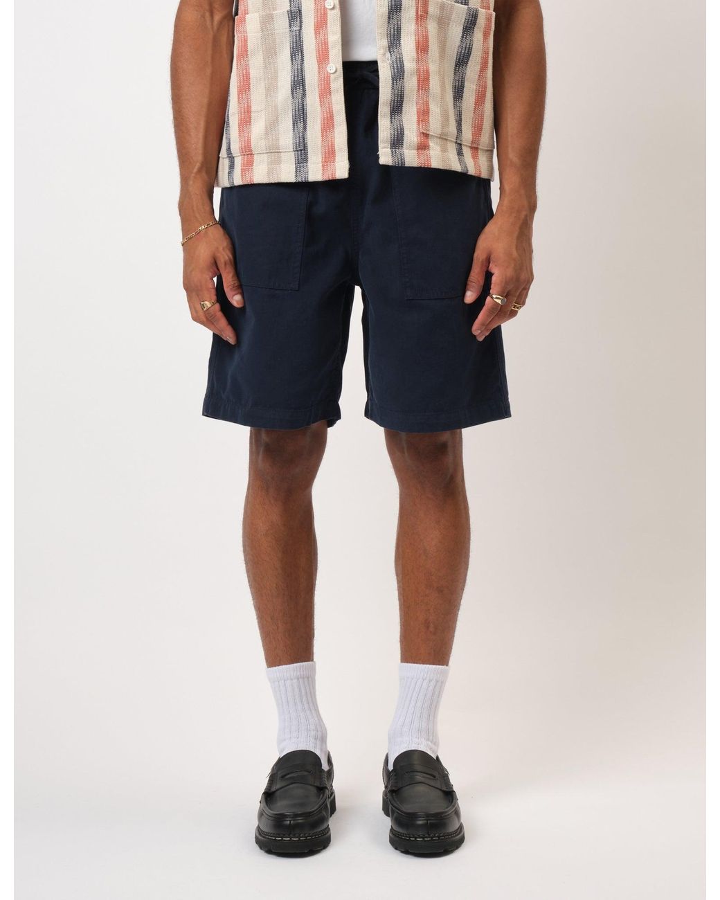 BHODE Blue Fatigue Shorts (Duck Canvas) for men
