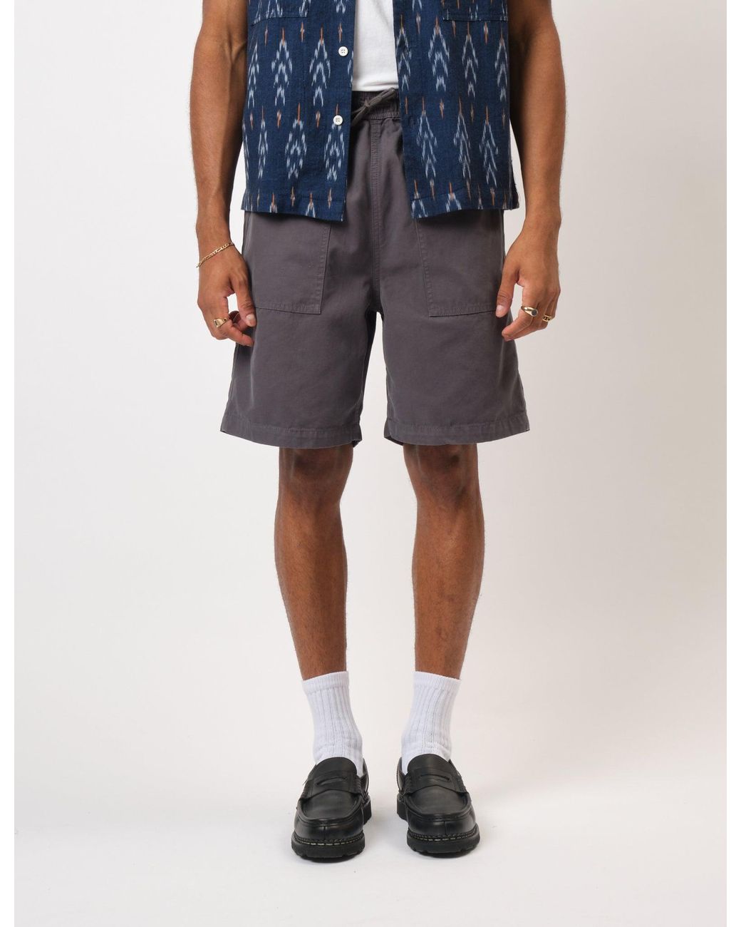 BHODE Gray Fatigue Shorts (Duck Canvas) for men