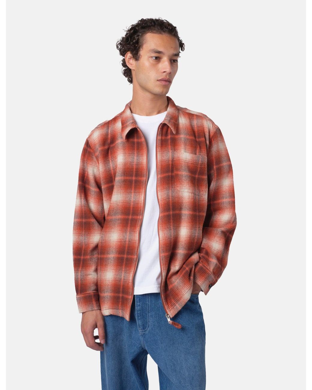 BHODE Multicolor Zip Shirt Shadow Check for men