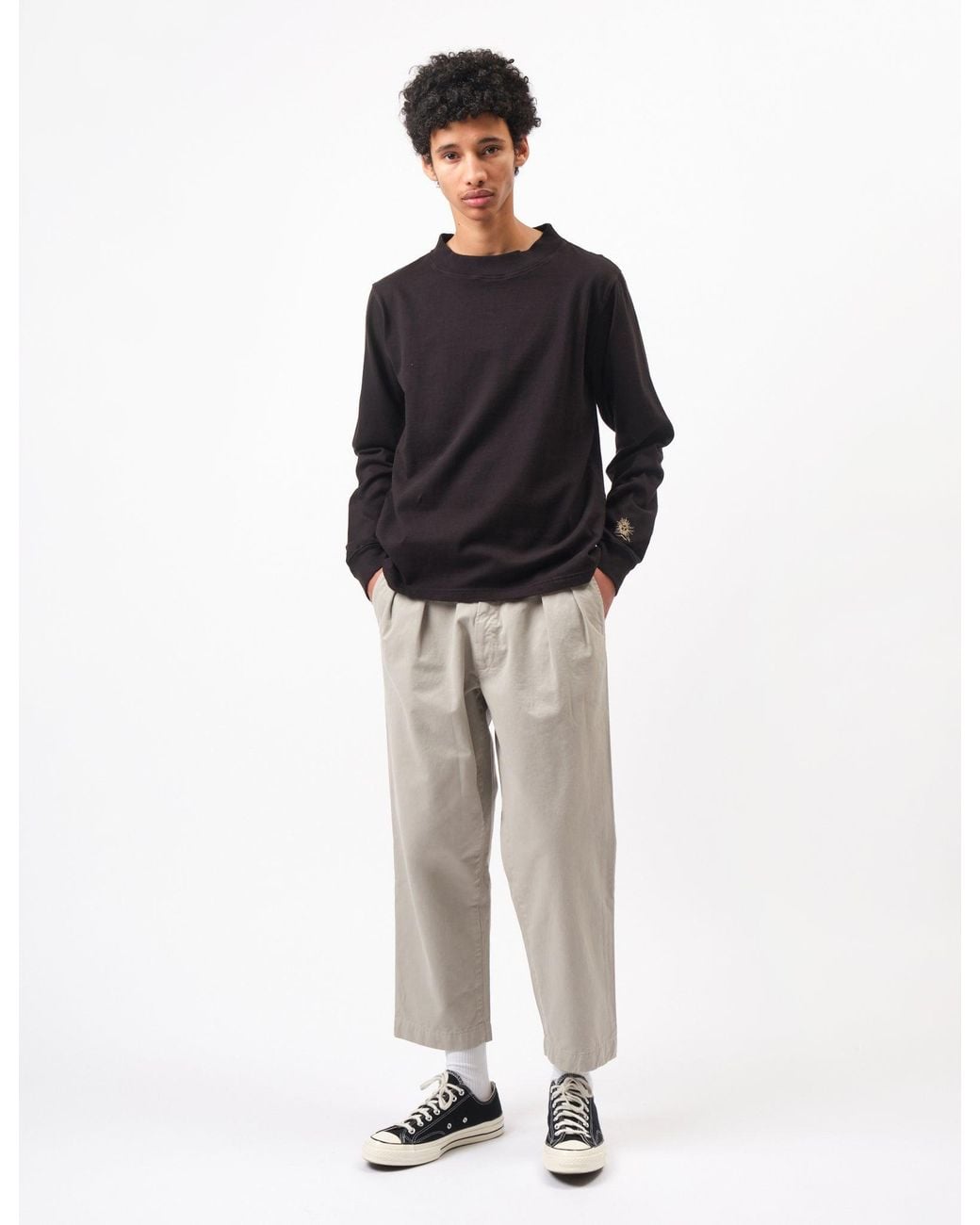 BHODE Black Turtle Neck Long Sleeve Jersey 300Gsm for men