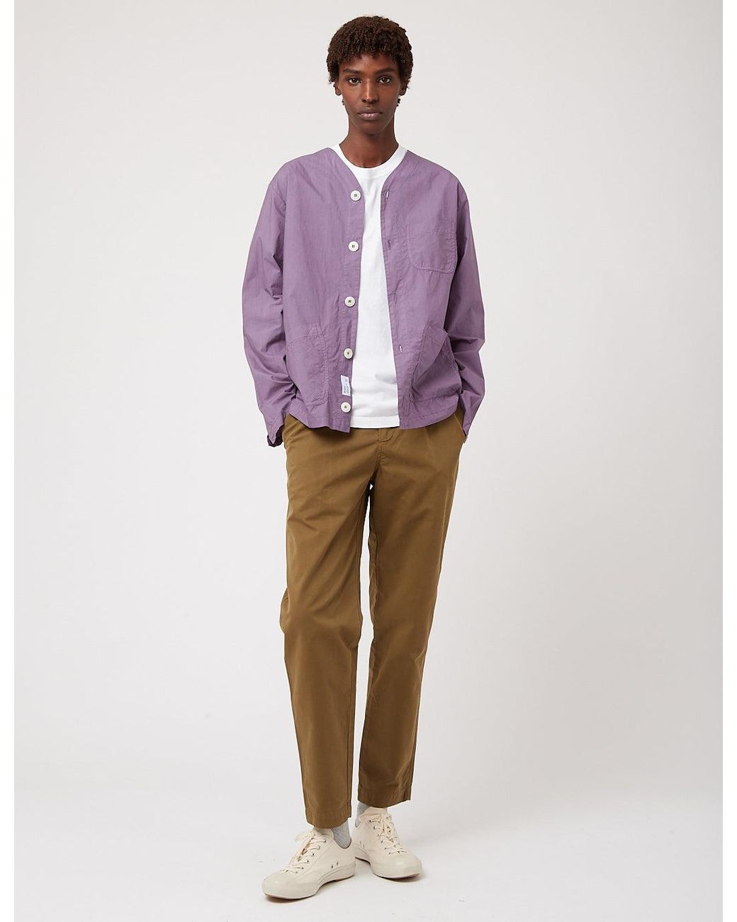 BHODE Purple Railroad Shirt (Italian Poplin) for men