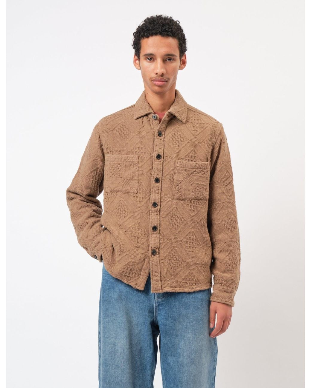 BHODE Blue Zennor Over Shirt (Textured) for men