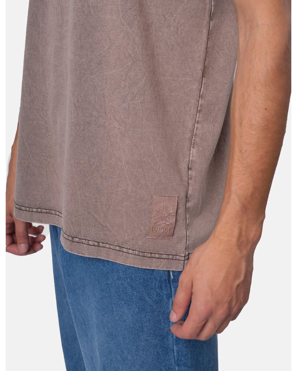 BHODE Brown Pigment Dyed T-Shirt for men