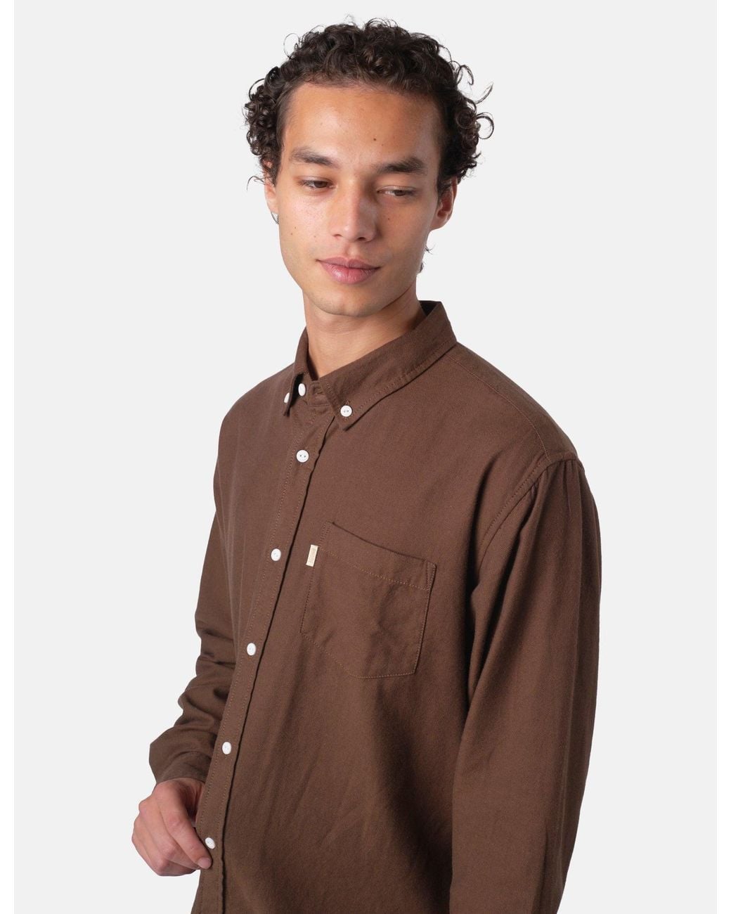 BHODE Brown Flannel Button Down Shirt for men