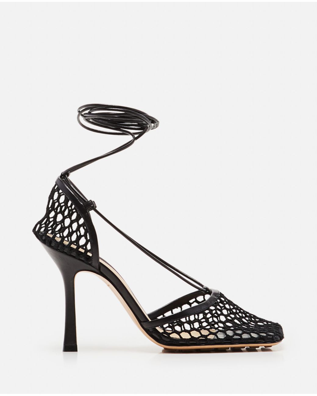 Bottega Veneta Leather Stretch Sandals in Black - Lyst