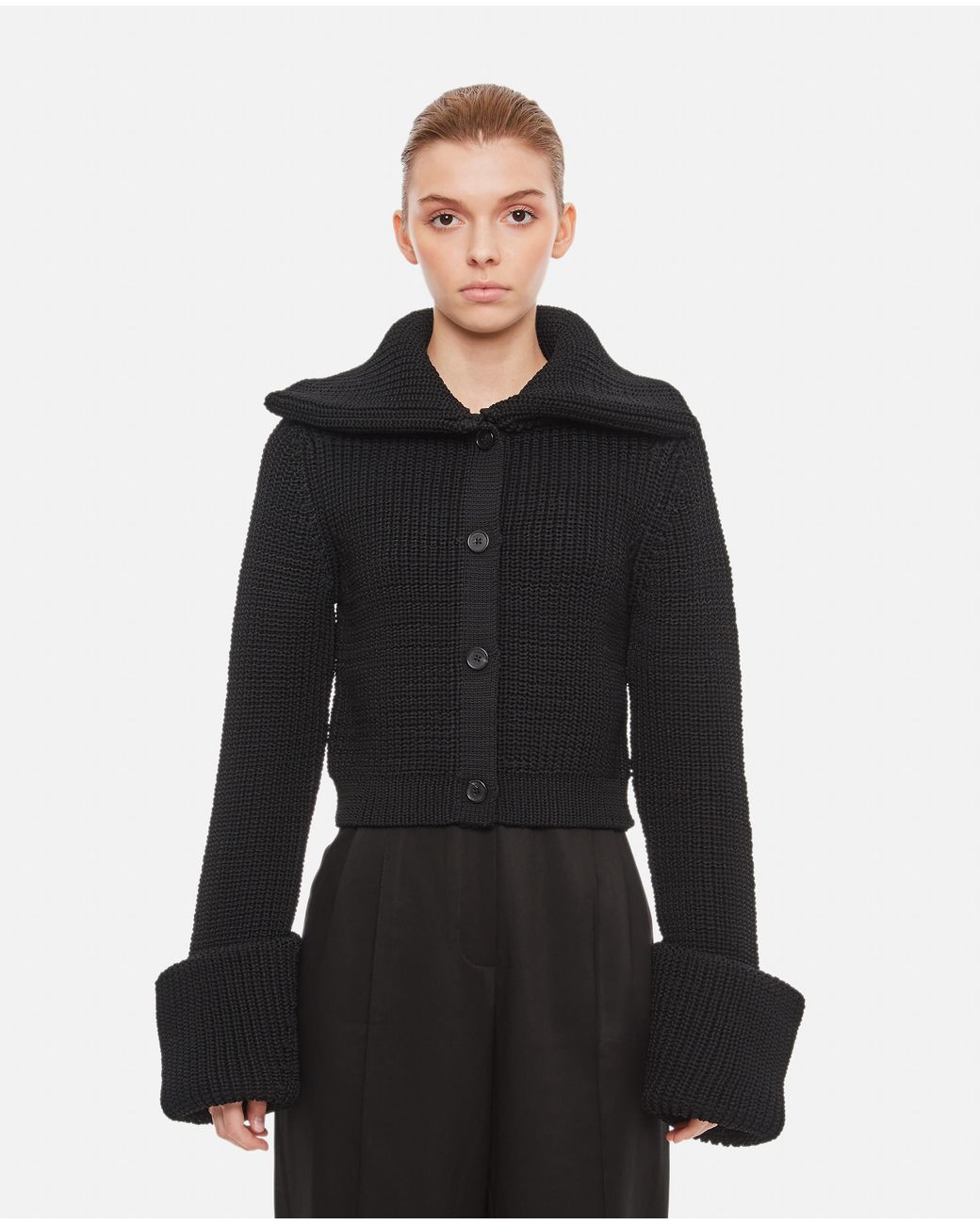 JW Anderson Chunky Knit Cardigan in Black Lyst